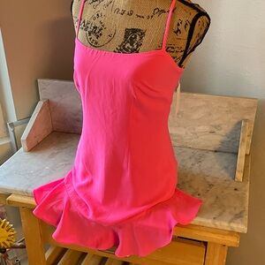 Lovers + Friends Vibrant Pink Chemise Fabulous Sexy Cool Mini Sz S! Soft